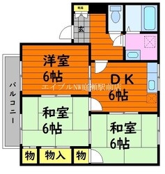 プレジール早島B棟の物件間取画像